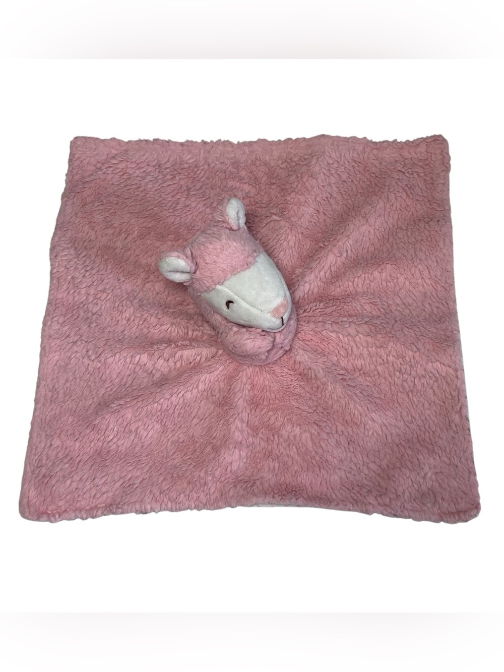 Carters Llama Alpaca Lovey 13" Security Blanket Pink White Stripes 2020